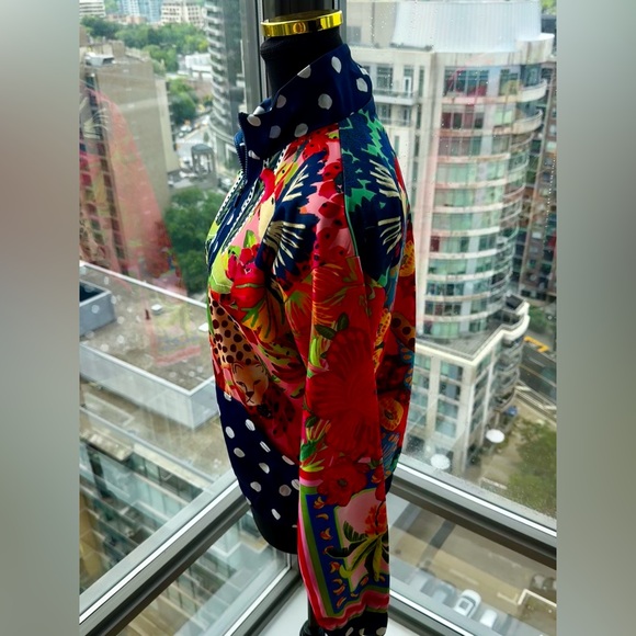 🆕 FARM Rio 🧿 NWT Jacqueta "Divertidamente Azul" - Women's Training Jacket Sz S - Picture 6 of 16